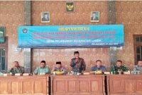 Musyawarah sosialisasi dan pembentukan panitia pengisian anggota BPD Desa Pelangwot periode 2027–2035 di Balai Desa Pelangwot, Kecamatan Laren, Lamongan, Jumat (31/7/2026). (Foto Dok Ho/RadarBangsa.co.id)