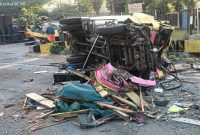 Kendaraan setelah kecelakaan beruntun yang melibatkan truk bermuatan kertas di jalur Malang–Surabaya, Desa Ngerong, Gempol, Pasuruan, Senin (27/7/2026). (Foto Dok Ho/RadarBangsa.co.id)