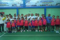 Bupati Asahan Taufik Zainal Abidin membuka Turnamen Bulutangkis Piala Bupati Asahan Semi Open 2026 di Hall PB Rapi Jaya, Rabu (15/7/2026). (Foto Dok Ho/RadarBangsa.co.id)