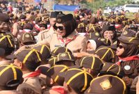 Pramuka Siaga mengikuti Pesta Siaga Cabang Sidoarjo 2026 di Bumi Perkemahan Tanjek Wagir, Sidoarjo, Minggu (9/8/2026). (Foto Dok Ho/RadarBangsa.co.id)