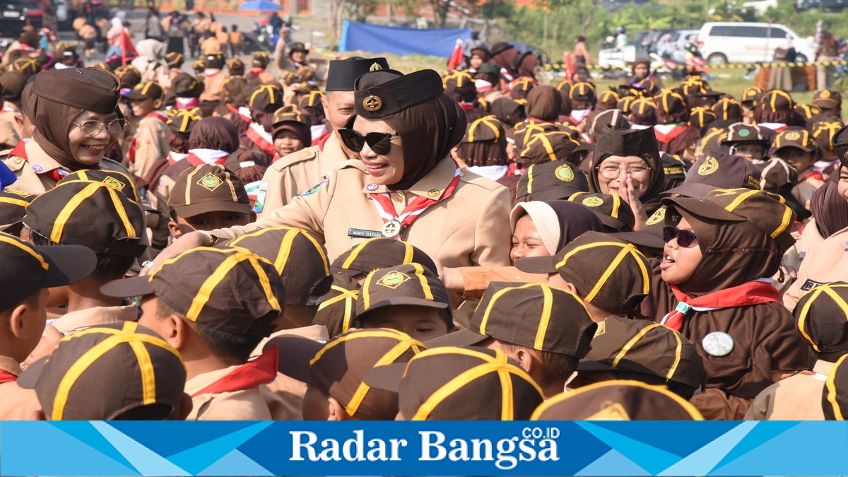 Pramuka Siaga mengikuti Pesta Siaga Cabang Sidoarjo 2026 di Bumi Perkemahan Tanjek Wagir, Sidoarjo, Minggu (9/8/2026). (Foto Dok Ho/RadarBangsa.co.id)