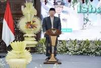 Bupati Lamongan Yuhronur Efendi saat menghadiri Isbat Nikah Terpadu 2026 di Pendopo Lokatantra, Kamis (20/8/2026). (Foto Dok Ho/RadarBangsa.co.id)