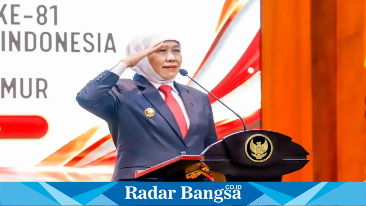 Gubernur Jatim Khofifah Indar Parawansa, Selasa (18/8/2026). (Foto Dok Ho/RadarBangsa.co.id)
