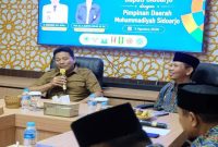 Bupati Sidoarjo Subandi bersama jajaran OPD saat bersilaturahmi dengan Pimpinan Daerah Muhammadiyah Sidoarjo di Kompleks Perguruan Muhammadiyah Sidoarjo, Senin (3/8/2026). (Foto Dok Ho/RadarBangsa.co.id).