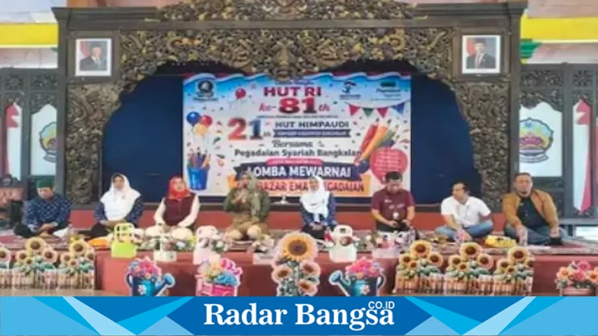 Ketua TP PKK Kabupaten Bangkalan Lutfiana Lukman Hakim saat menghadiri peringatan HUT ke-21 HIMPAUDI di Pendopo Agung Bangkalan, Sabtu (22/8/2026). (Foto Dok Ho/RadarBangsa.co.id)