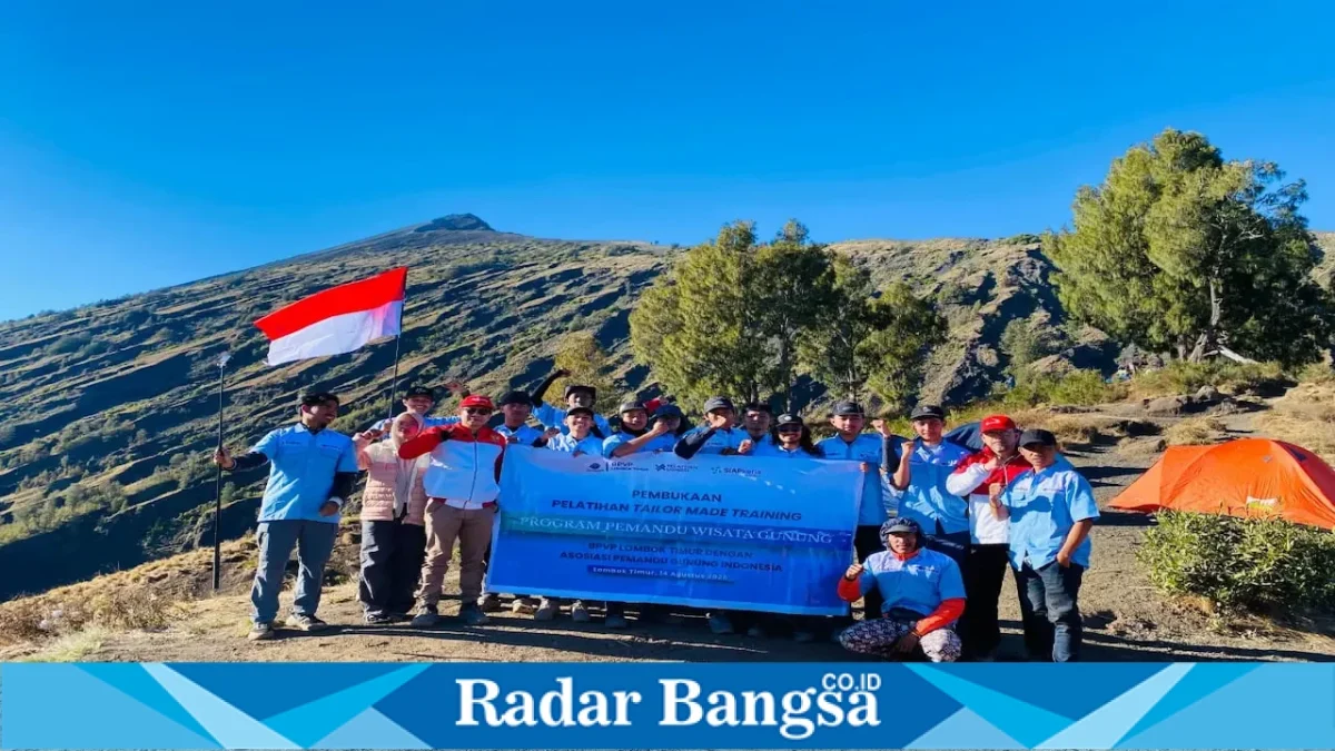 Peserta mengikuti Pelatihan Pemanduan Wisata Gunung yang digelar BPVP Lombok Timur bersama APGI NTB, 15–18 Agustus 2026. (Foto Dok Ho/RadarBangsa.co.id)