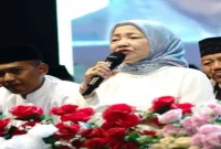 Wabup Malang Lathifah Shohib menghadiri Peringatan Maulid Nabi dan Hari Lahir ke-12 Majelis Syamsul Huda di Desa Gadungsari, Tirtoyudo, Senin (24/8) malam. (Foto Dok Ho/RadarBangsa.co.id)