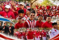 Jajaran RSUD H. Moh. Ruslan Kota Mataram mengikuti Gerakan Pembagian Bendera Merah Putih di Mataram, Jumat (7/8/2026). (Foto Dok Ho/RadarBangsa.co.id)