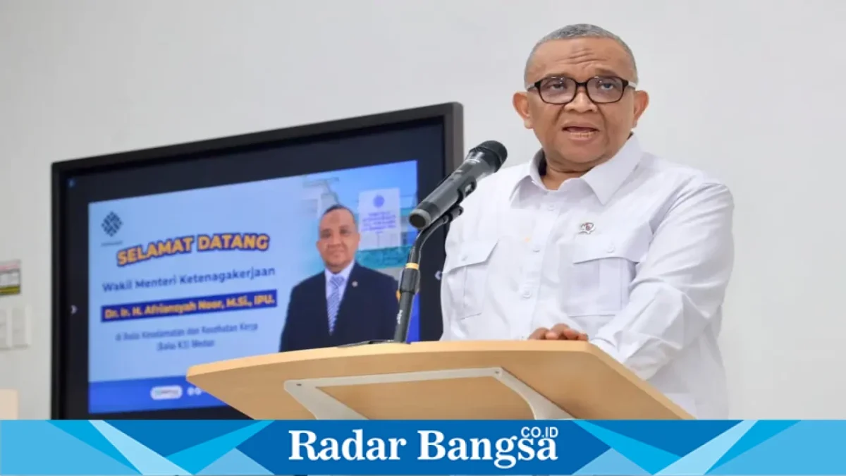 Kunjungan kerja Wakil Menteri Ketenagakerjaan Afriansyah Noor ke Balai K3 Medan, Sumatera Utara, Kamis (20/8/2026). (Foto Dok Ho/RadarBangsa.co.id)