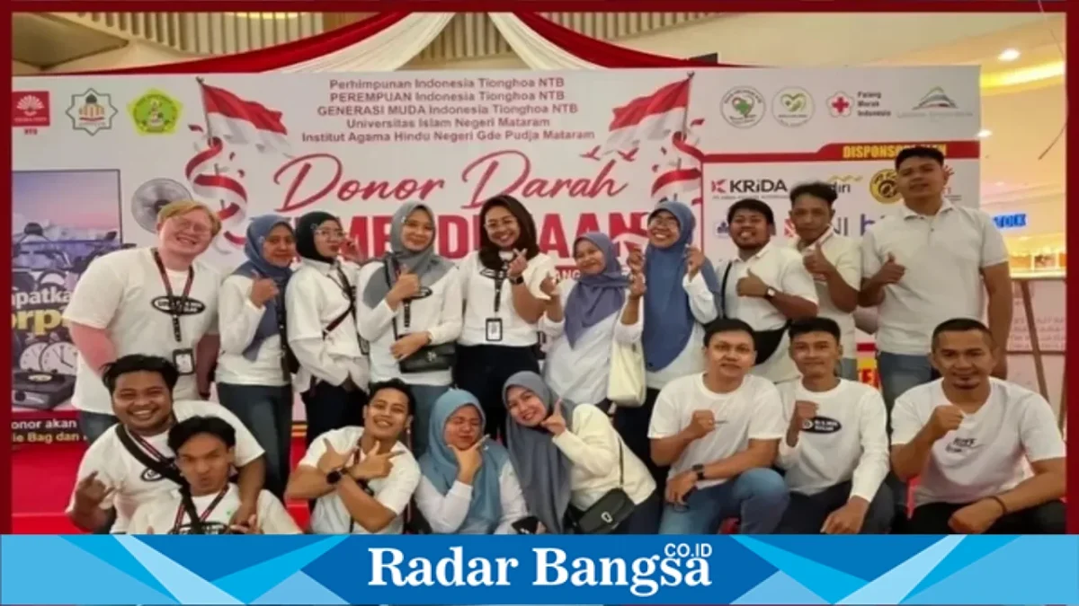 Kegiatan donor darah di Atrium Lombok Epicentrum Mall, Mataram, Minggu (16/8/2026). (Foto Dok Ho/RadarBangsa.co.id)
