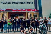 Pengungkapan kasus curas oleh Polresta Pasuruan Kota di Pasuruan, Kamis (20/8/2026). (Foto Dok Ho/RadarBangsa.co.id)