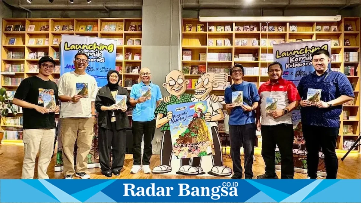 Peluncuran komik Pengantar Kebahagiaan kolaborasi JNE dan Grasindo di Gramedia Jalma Melawai, Jakarta, Rabu (12/8/2026). (Foto Dok Ho/RadarBangsa.co.id)