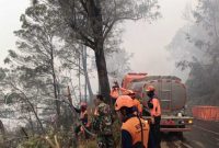 Tim gabungan melakukan pemadaman kebakaran di kawasan TNBTS Kecamatan Tosari, Kabupaten Pasuruan, Selasa (11/8/2026). (Foto Dok Ho/RadarBangsa.co.id)
