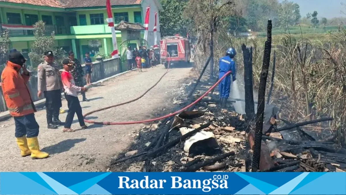 Kebakaran lahan tebu di Dusun Pandak, Desa Jatipandak, Kecamatan Sambeng, Lamongan, Minggu (23/8). (Foto Dok Ho/RadarBangsa.co.id)