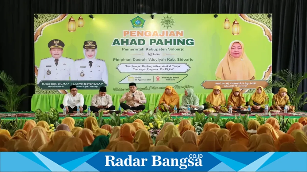 Pengajian Ahad Pahing bersama PDA Kabupaten Sidoarjo di Pendopo Kabupaten Sidoarjo, Minggu (23/8/2026). (Foto Dok Ho/RadarBangsa.co.id)