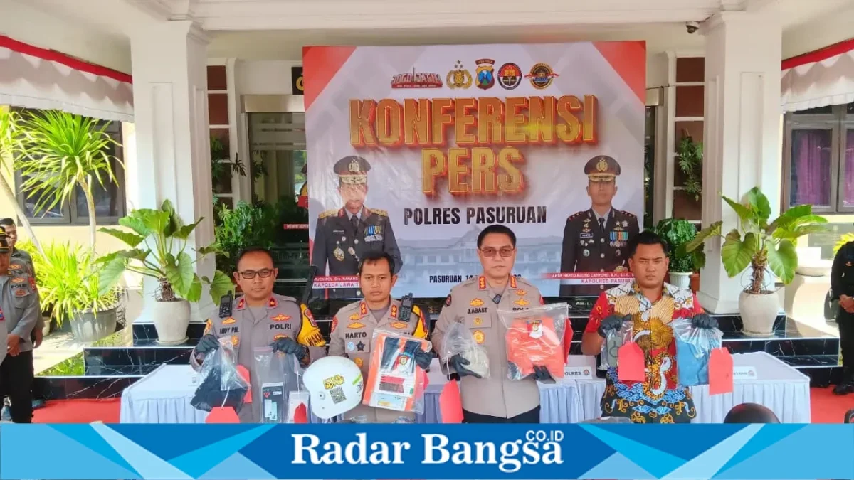 Polres Pasuruan saat mengungkap lima kasus kekerasan di jalur Malang–Surabaya, Kabupaten Pasuruan, 11 Agustus 2026. (Foto Dok Ho/RadarBangsa.co.id)
