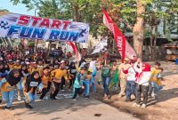 Polsek Laren saat melaksanakan pengamanan Fun Run 2026 dalam rangka HUT ke-81 Kemerdekaan Republik Indonesia di Kecamatan Laren, Senin (10/8/2026). (Foto Dok Ho/RadarBangsa.co.id)