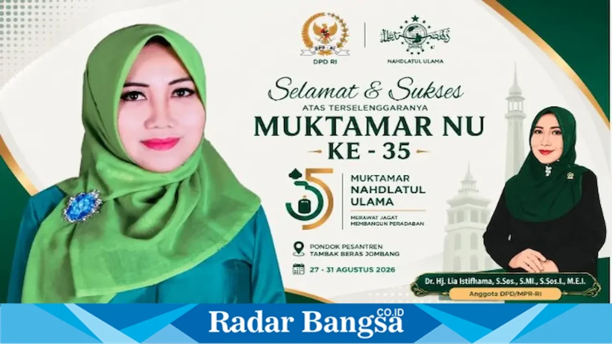 Senator DPD RI Lia Istifhama yang dikenal dengan tagline CANTIK, Cerdas, Inovatif, dan Kreatif. (Foto Dok Ho/RadarBangsa.co.id)