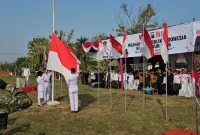 Upacara memperingati HUT ke-81 RI di Lapangan Singoludro, Desa Bakalanpule, Kecamatan Tikung, Kabupaten Lamongan, Senin (17/8/2026). (Foto Dok Ho/RadarBangsa.co.id)