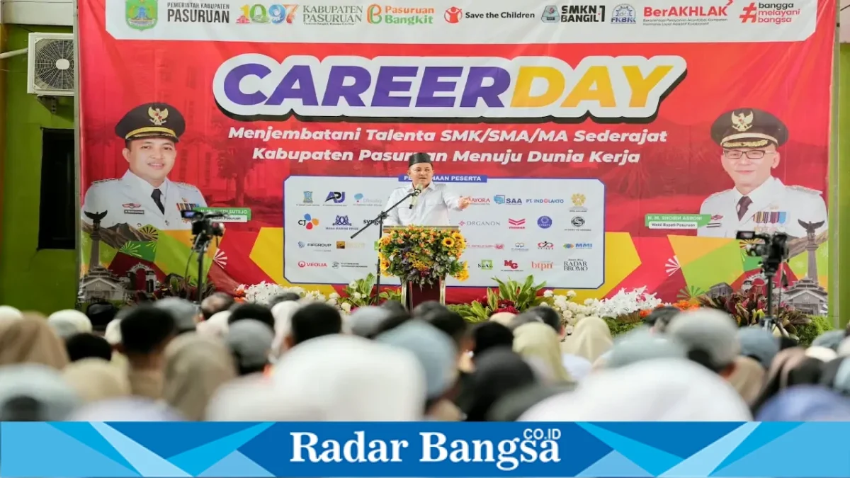 Career Day perdana Kabupaten Pasuruan di SMKN 1 Bangil, Rabu (9/9/2026). (Foto Dok Ho/RadarBangsa.co.id)