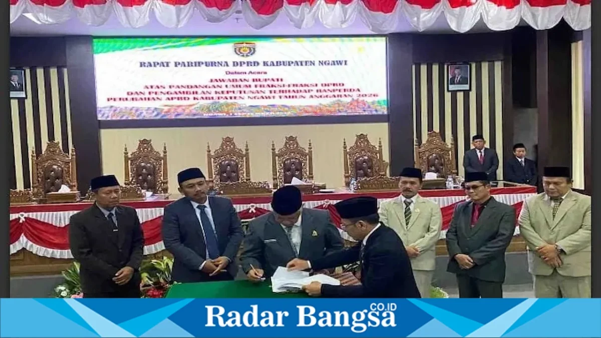 DPRD Ngawi menggelar Rapat Paripurna pembahasan Perubahan APBD 2026, Selasa (1/9/2026).