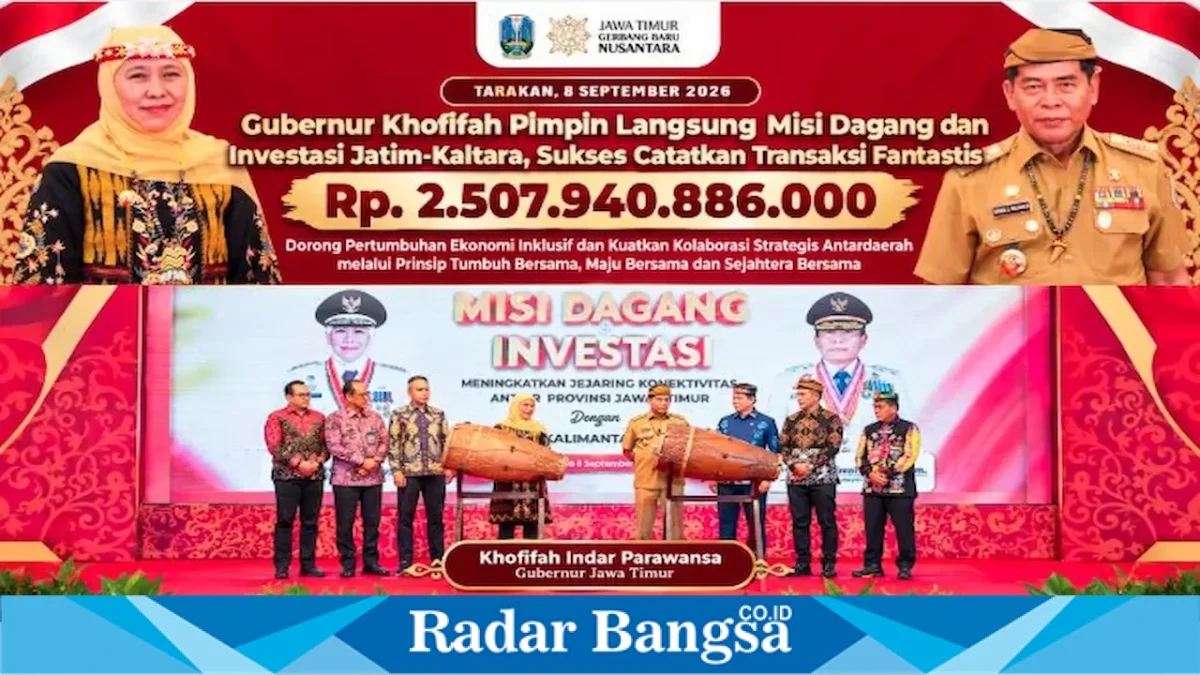 Gubernur Jatim Khofifah Indar Parawansa saat memimpin Misi Dagang Jatim-Kaltara di Tarakan, Selasa (8/9/2026). (Foto Dok Ho/RadarBangsa.co.id)
