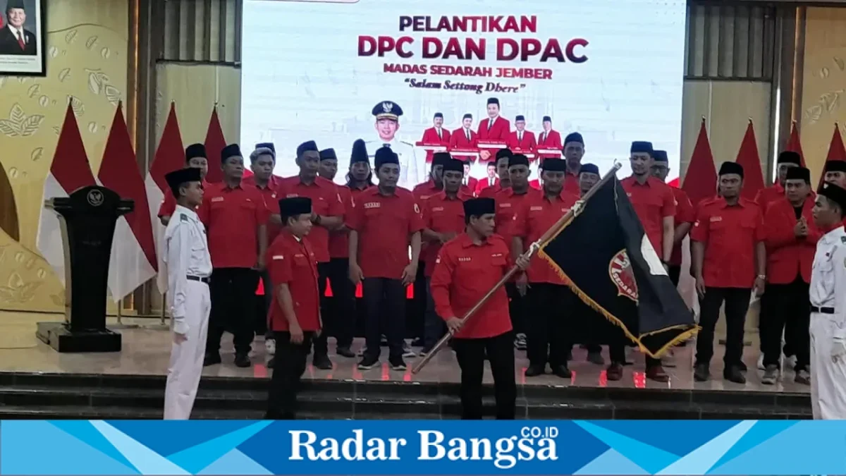 Pelantikan DPC dan 17 DPAC Madas Sedarah Jember sekaligus peluncuran ambulans gratis, Sabtu (12/9/2026). (Foto Dok Ho/RadarBangsa.co.id)