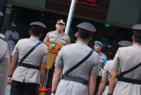 Kapolres Lamongan AKBP Adhytiawarman Gautama Putra memimpin upacara sertijab sejumlah pejabat Polres Lamongan, Sabtu (12/9/2026). (Foto Dok Ho/RadarBangsa.co.id)