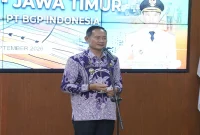 Bupati Lamongan Yuhronur Efendi saat membuka sosialisasi Survei Seismik 2D Lamturo, Kamis (3/9/2026). (Foto Dok Ho/RadarBangsa.co.id)
