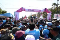 Bupati Jember Gus Fawait melepas peserta Tajemtra 2026 dari Alun-Alun Kecamatan Tanggul, Sabtu (5/9/2026). (Foto Dok Ho/RadarBangsa.co.id)