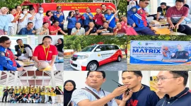 Peserta Workshop Nasional MATRIX mengikuti simulasi tanggap darurat bencana di RTH Pagutan dan RSUD H. Moh. Ruslan Kota Mataram, Selasa (15/9/2026). (Dok. Ho/RadarBangsa.co.id)