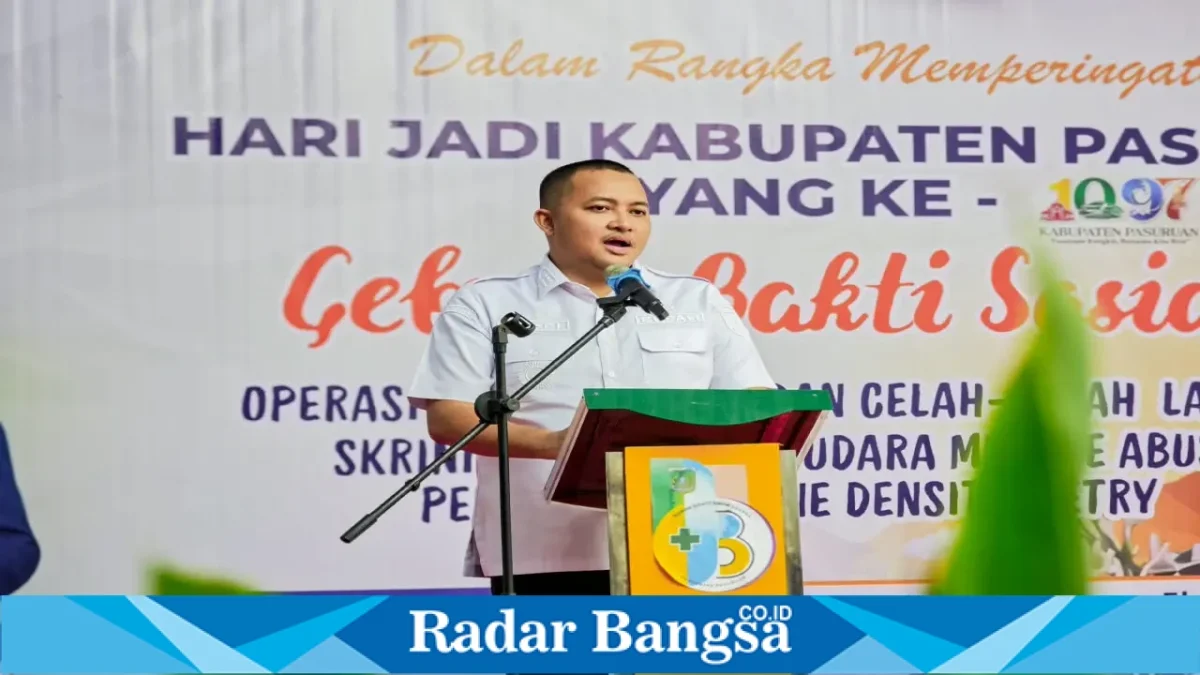 Bupati Pasuruan HM Rusdi Sutejo menghadiri kegiatan baksos medis RSUD Bangil, Rabu (16/9/2026). (Dok. Ho/RadarBangsa.co.id)