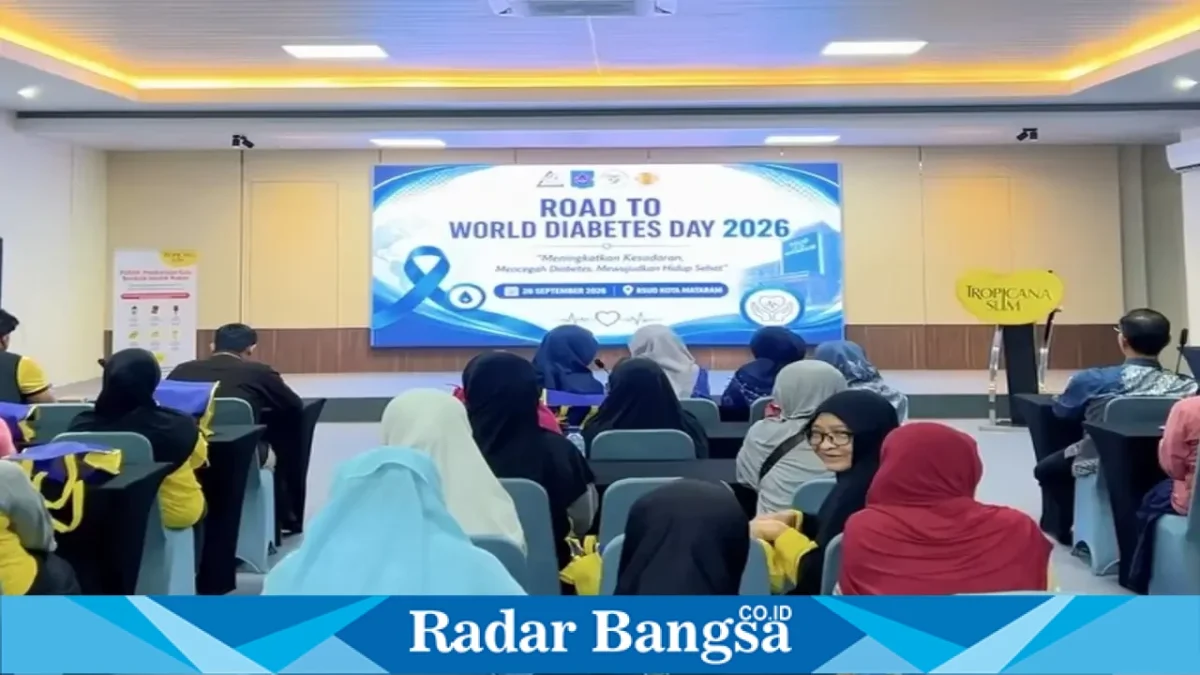 PERSADIA Cabang Mataram bersama RSUD H. Moh. Ruslan Kota Mataram menggelar kegiatan Road to World Diabetes Day 2026 di Aula RSUD H. Moh. Ruslan, Sabtu (26/9/2026). (Dok. Ho/RadarBangsa.co.id)