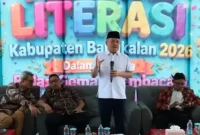 Festival Literasi Bedah Buku “Raden Trunojoyo: Jejak Kepahlawanan Putra Madura” digelar di Aula Perpustakaan Kabupaten Bangkalan, Kamis (24/9/2026). (Dok. Ho/RadarBangsa.co.id)