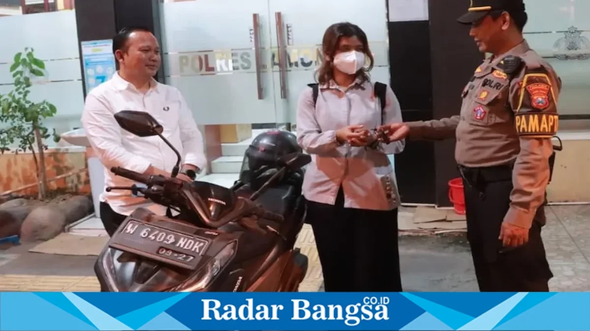 Motor yang sempat dilaporkan hilang saat diamankan di Polres Lamongan sebelum diserahkan kepada pemiliknya, 31/8/2026. (Dok Ho/RadarBangsa.co.id)