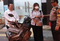 Motor yang sempat dilaporkan hilang saat diamankan di Polres Lamongan sebelum diserahkan kepada pemiliknya, 31/8/2026. (Dok Ho/RadarBangsa.co.id)
