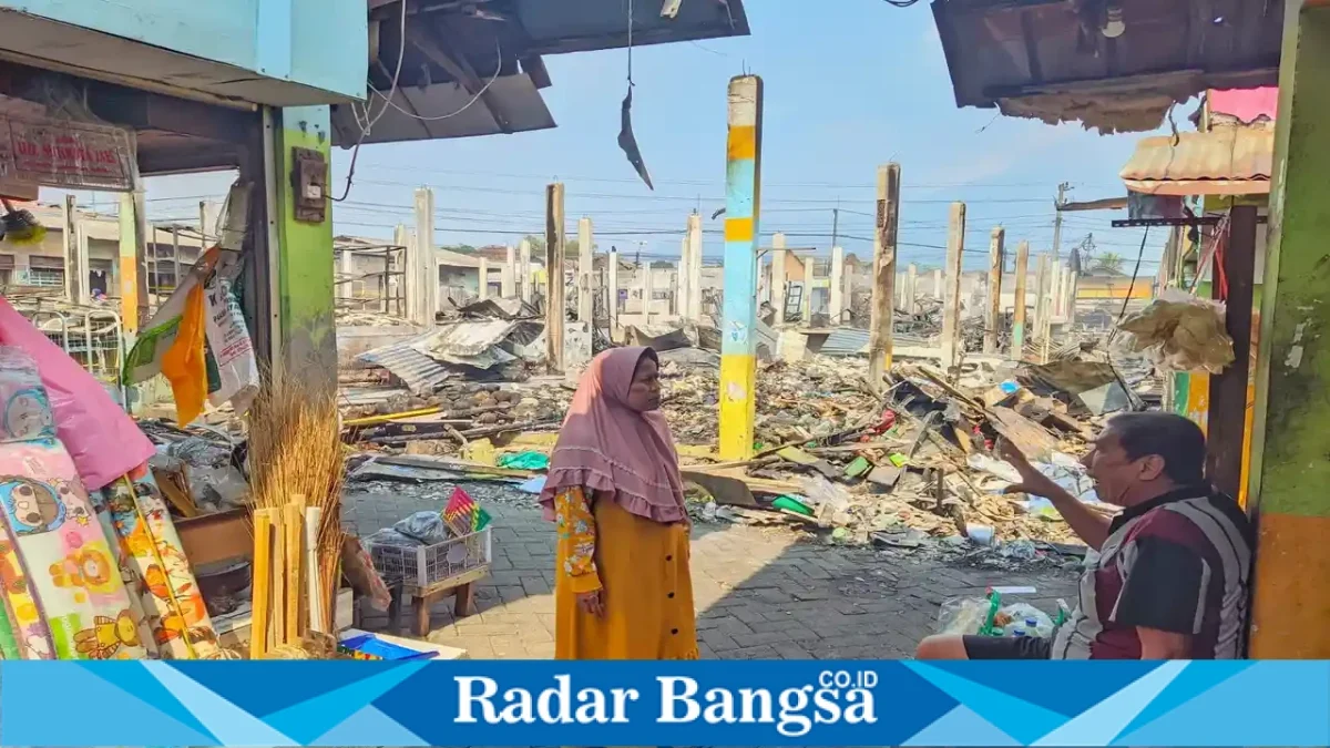 Lokasi Pasar Desa Kepulungan pascakebakaran, Senin (28/9/2026). (Dok. Ho/RadarBangsa.co.id)