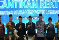 Prof. Abdul Aziz Alimul Hidayat saat pelantikan sebagai Rektor UMLA periode 2026–2030 di Hall Lantai 10 Gedung UMLA, Sabtu (17/10/2026). (Dok. Ho/RadarBangsa.co.id)
