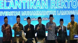 Prof. Abdul Aziz Alimul Hidayat saat pelantikan sebagai Rektor UMLA periode 2026–2030 di Hall Lantai 10 Gedung UMLA, Sabtu (17/10/2026). (Dok. Ho/RadarBangsa.co.id)