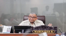 Wakil Menteri Ketenagakerjaan Afriansyah Noor menerima audiensi perwakilan FSPGI di Kantor Kemnaker, Jakarta, Kamis (29/10/2026). (Dok. Ho/RadarBangsa.co.id)