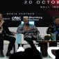 Para pembicara dari ITB, BRIN, dan KORIKA dalam diskusi AICX 2026 yang diselenggarakan ITSEC Asia di Bali Beach Convention Center, Sanur, Bali. (Dok. Ho/RadarBangsa.co.id)