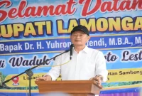 Bupati Lamongan Yuhronur Efendi menghadiri tasyakuran Embung Wono Tirto Lestari di Desa Kedungbanjar, Kecamatan Sambeng, Rabu (28/10). (Dok Foto: Ho/RadarBangsa.co.id)