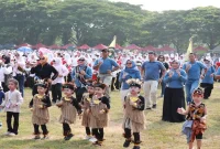 Anak-anak PAUD dan TK mengikuti Festival ASI BERLIAN di Lapangan Pasmar 2, Gedangan, Kabupaten Sidoarjo, Sabtu (24/10/2026). (Dok Foto Ho/RadarBangsa.co.id).