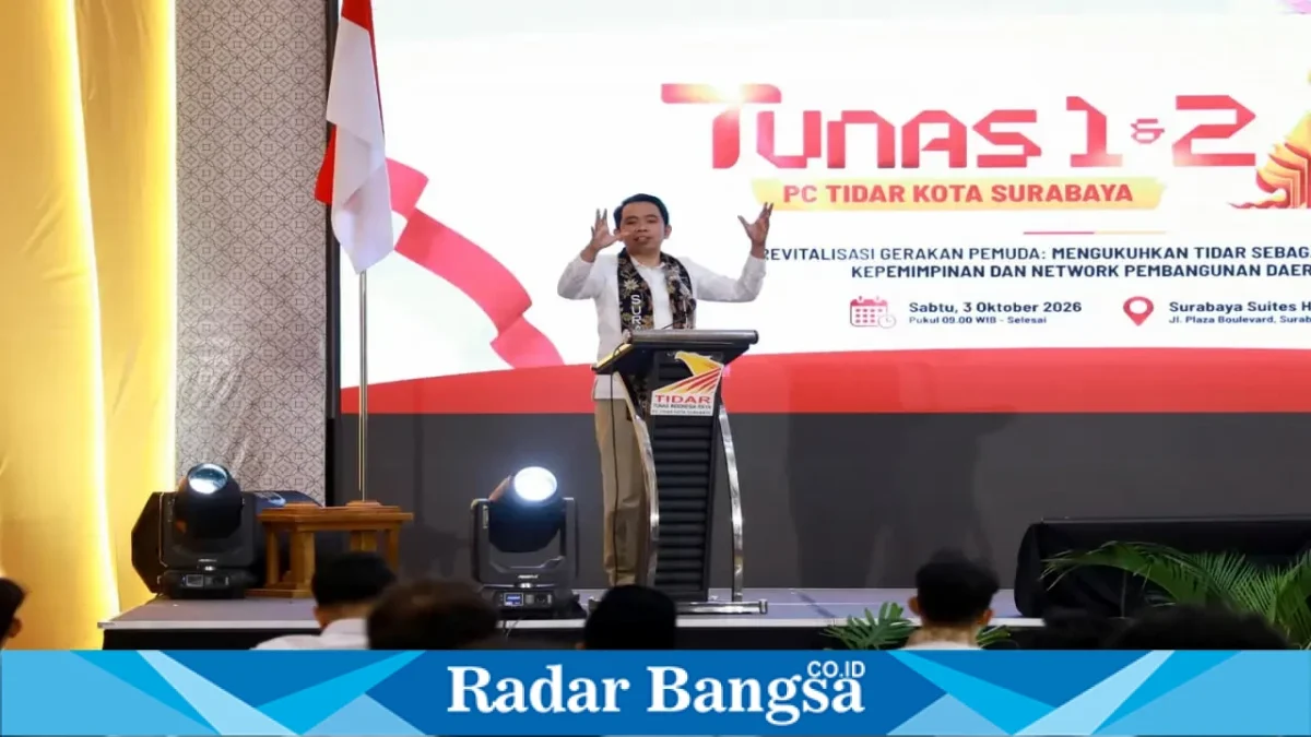 Gus Fawait saat menghadiri pelantikan PC TIDAR Kota Surabaya dan pembukaan Pelatihan Tunas 1 dan 2, Sabtu (3/10/2026). (Dok. Ho/RadarBangsa.co.id)