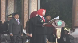 Wakil Bupati Sidoarjo Hj. Mimik Idayana memimpin Upacara Peringatan Hari Kesaktian Pancasila 2026 di Alun-Alun Sidoarjo, Kamis (1/10/2026). (Dok. Ho/RadarBangsa.co.id)