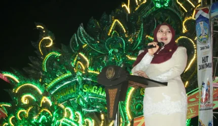 Lia Istifhama menghadiri Media Expo 2026 di Sumenep dan menyampaikan pentingnya kolaborasi media untuk ekonomi kreatif.