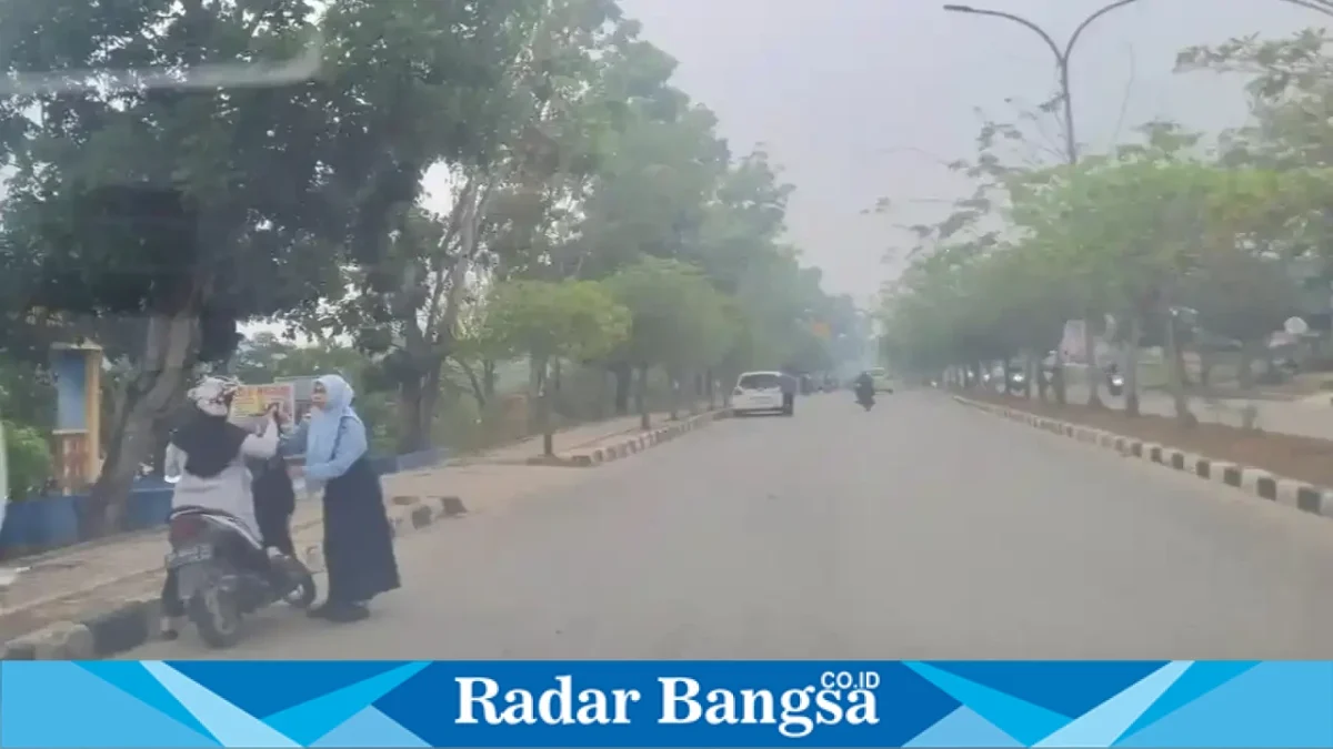 Kabut asap menyelimuti wilayah Kabupaten Pelalawan. Disdik meminta sekolah memantau kualitas udara dan mengurangi aktivitas luar ruangan. (Dok MDD)