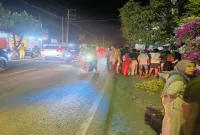 Petugas kepolisian melakukan penanganan kecelakaan tunggal di Jalan Raya Deandles, Desa Tunggul, Kecamatan Paciran, Lamongan, Minggu (4/10/2026). (Dok. Ho/RadarBangsa.co.id)