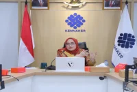 Indah Anggoro Putri mengimbau pekerja agar mewaspadai penipuan yang mengatasnamakan Bantuan Subsidi Upah 2026. (Dok. Ho/Kemnaker/RadarBangsa.co.id).