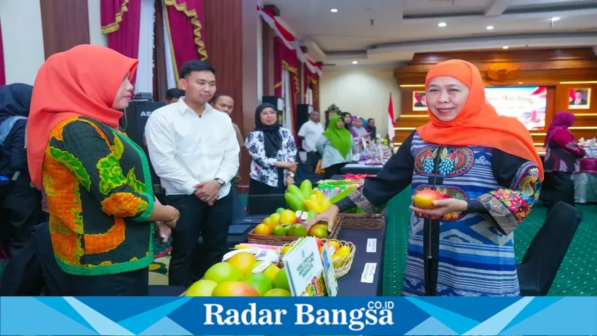 Gubernur Jawa Timur Khofifah Indar Parawansa bersama pelaku usaha Jepang dan UKM Jawa Timur dalam kegiatan business matching di Gedung Negara Grahadi, Surabaya, Jumat (30/10/2026). (Dok. Ho/Pemprov Jatim)